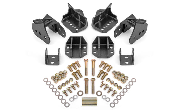 BMR Ensemble de conversion arrière à combinés filetés 64-72 GM A-Body - noir martelé
