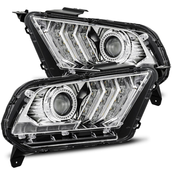 AlphaRex LED Projector Headlights in Chrome — 2010-2012 Ford Mustang (880117)