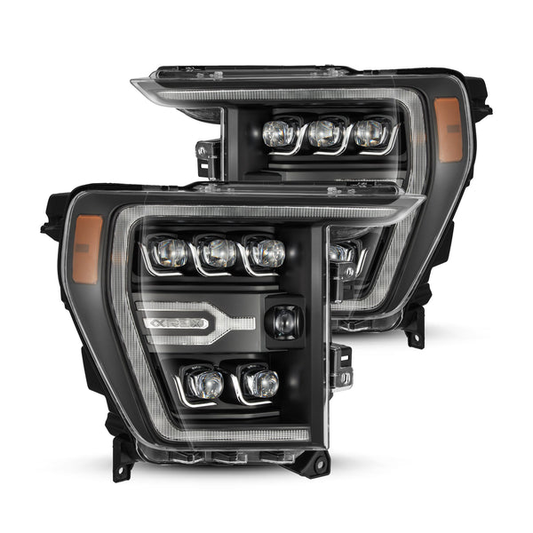 AlphaRex LED Projector Headlights in Black — 2021-2022 Ford F-150 (880137)