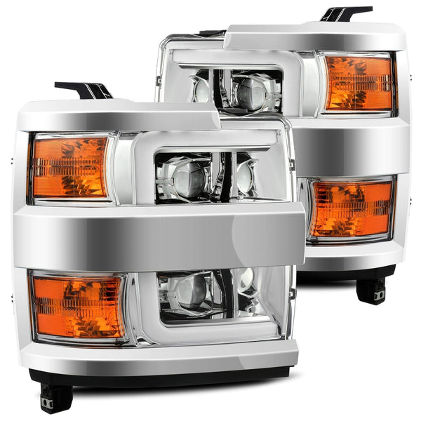 AlphaRex Projector Headlights Chrome — 2015-2019 Chevy Silverado 2500HD (880225)
