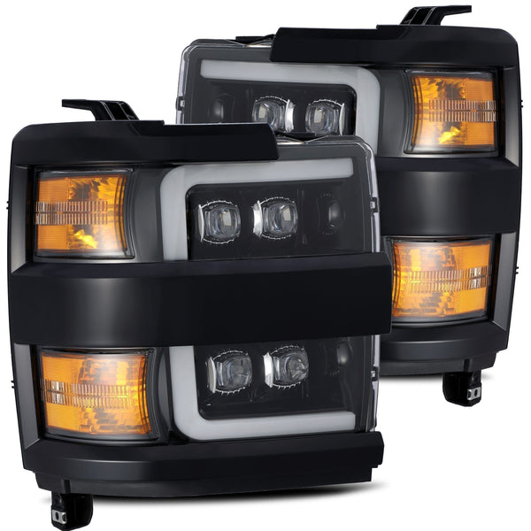 AlphaRex Phares à projecteur à DEL - noir jais — 2015-2018 Chevy 2500HD (880229)