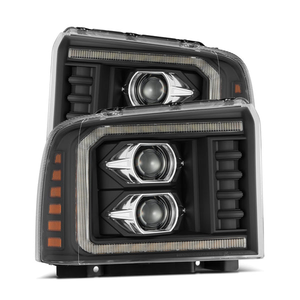 AlphaRex Projector Headlights Black — 2005-2007 Ford F-250/350/450/550 Super Duty (880317)