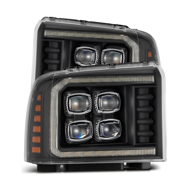 AlphaRex Projector Headlights Black — 2005-2007 Ford F-250/350/450/550 Super Duty (880319)
