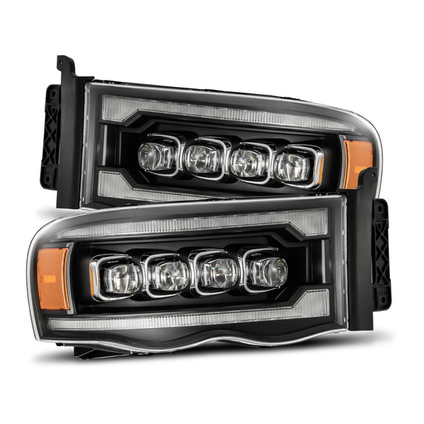 AlphaRex LED Projector Headlights in Black — 2002-2005 Dodge Ram 1500 (880564)