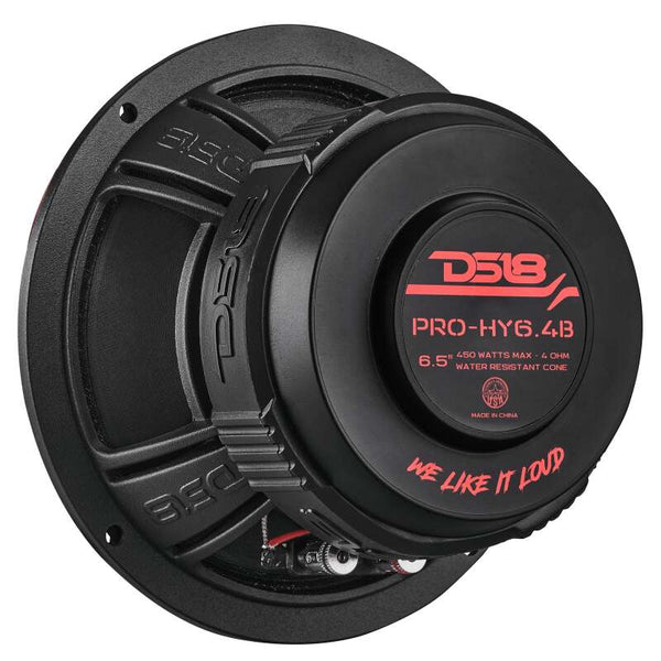 DS18 6.5in 225 Watts RMS 4 ohm Mid-Range Loudspeaker w/ Water Resistant Cone