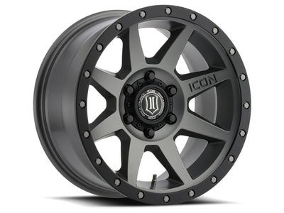 ICON Alloys Rebound Wheel, Titanium — 17 x 8.5, 6 x 5.5, 0mm Offset, 4.75" Backspacing (1817858347TT)