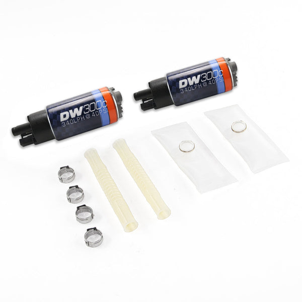DeatschWerks Pompe à carburant compacte DW300C 340lph avec ensemble d'installation 03-04 Ford Mustang Cobra (2 pompes)