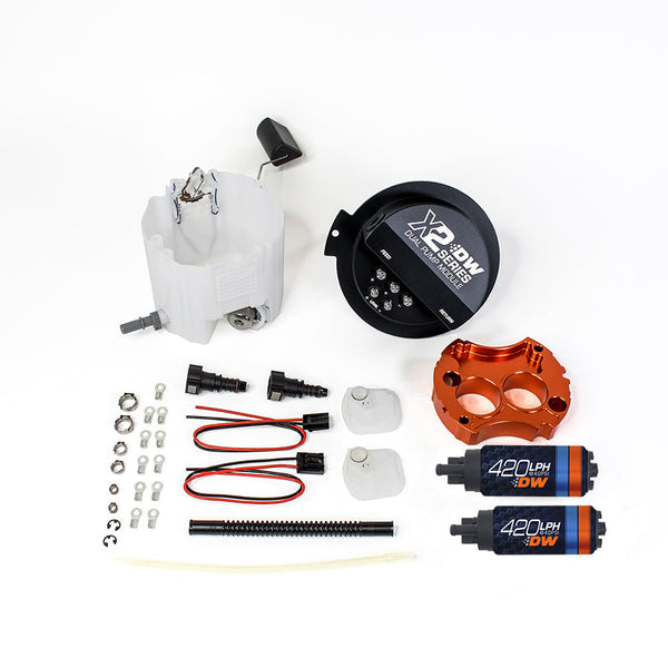 DeatschWerks Module de pompe à carburant série X2 avec 2 DW420s pour 2010-15 Camaro LS 3.7 V6