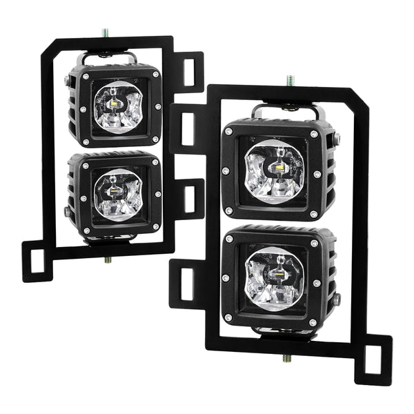 Spyder LED Fog Lights w/ Bracket and Universal Switch - Clear