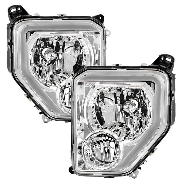 Spyder Crystal Headlight Set w/ Light Bar - Chrome