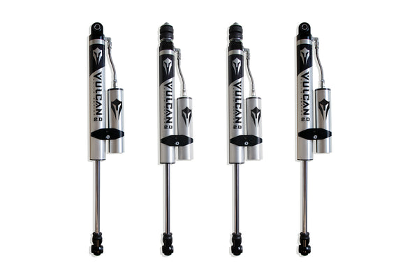 MaxTrac F&R Vulcan Series Reservoir Shocks - 2.5" Lift Height — Brushed Silver — 2013-2026 Ram 3500 (947325VR)