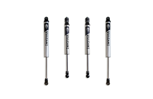 MaxTrac F&R Vulcan Series Ifp Shocks - 4" Lift Height (without Factory Rear Air Ride) — Brushed Silver, 4WD (947340V)