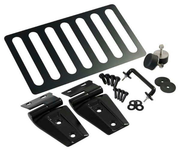 Kentrol Ensemble de capot sans loquet de capot 07-18 Jeep Wrangler JK - noir thermolaqué