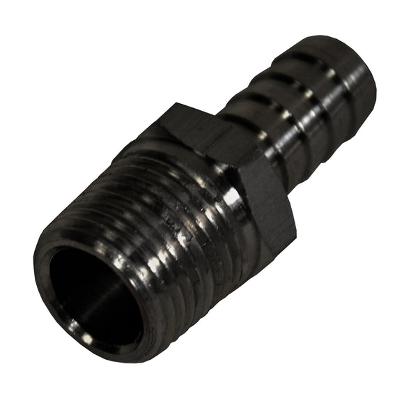 Derale Straight Hose Barb Fitting, 1/2" NPT Male x 1/2" Barb, Each