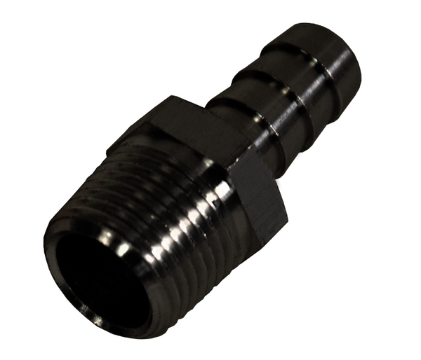 Derale Straight Hose Barb Fitting, 3/8" NPT Male x 3/8" Barb, Each