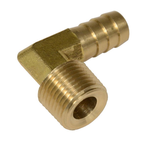 Derale 1/2" NPT Male x 1/2" Barb 90° Hose Fitting, Each