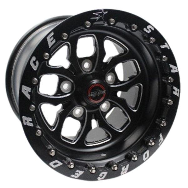 Race Star Roue 64 Pro Forged Wicked 15x11 montage sur écrous 5x135BC 6.50BS - noir anodisé/usiné