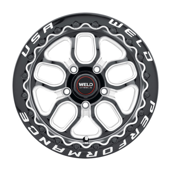 Weld S907 Wheel 15X10 Laguna Beadlock 5X120.7 ET50 BS7.50 Gloss Black MIL Dia 78.1