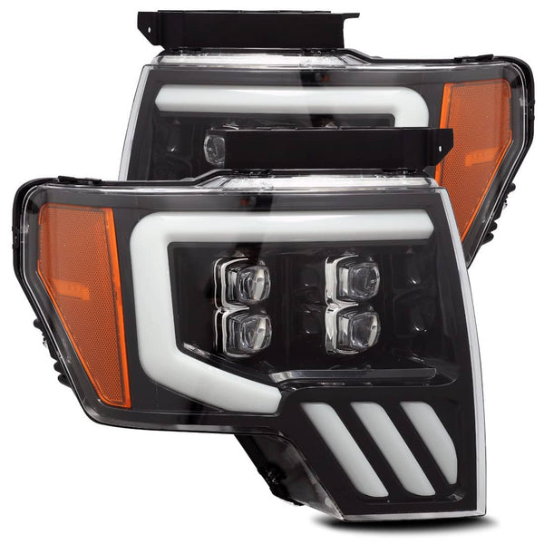 LED Projector Headlights 09-14 F150 Black AlphaRex Nova Series
