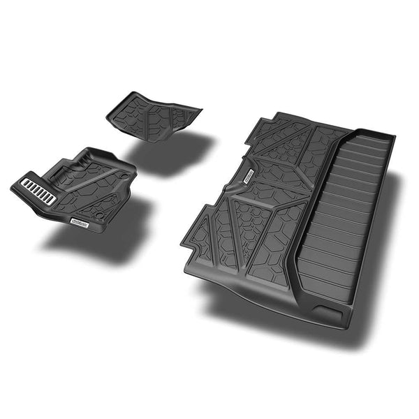 Floor Liner 14-18 Silverado 1500/ 16-18 Sierra 1500 Crew Cab Front & Second Row Black - Air Design