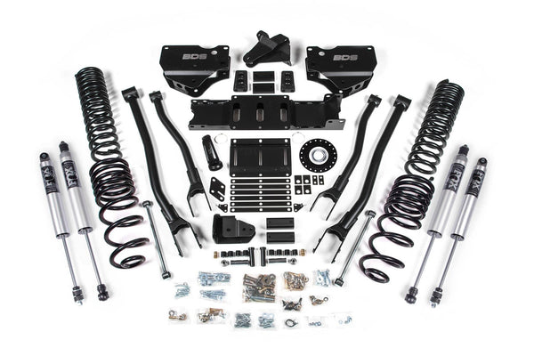 BDS 6" 4-LINK Lift Kit with Extended Travel with Bump Stop Extensions and Coil Springs with Fox 2.5 Performance Series Hto Shocks | 25-26 Ram 2500 4WD Diesel