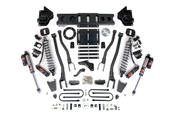 Kit de suspension à bras de force 4 po pour Ram 3500 4RM 2013-2018, arrière 2 po, bloc, moteur diesel 8 boulons – Amortisseurs 2.5 PES C/O à l'avant, 2.5 PES à l'arrière