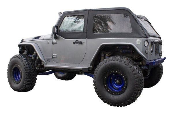 RT Offroad Black Sailcloth Bowless Soft Top w/ Tinted Windows for JK Wrangler w/ 2 Door