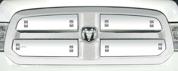 Cloud-Rider Stainless Winter Grille Overlay - 13-18 Ram 1500 with Angled Mesh Grille