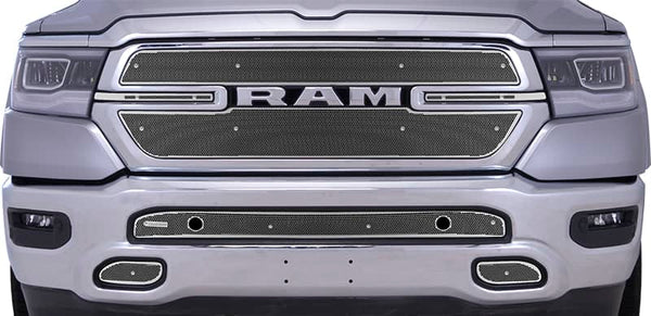Cloud-Rider Cloud Rider Stainless Grille & Bumper Overlay - 19-24 Ram 1500 Laramie Without Front Camera and with Park (CLO-29-3603)