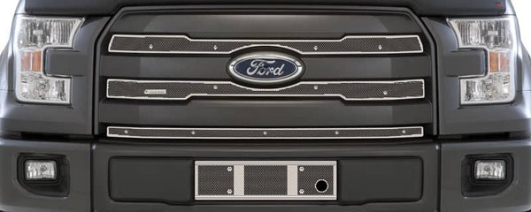 Cloud-Rider Recouvrement de calandre et de pare-chocs 15-17 F150 Lariat et King Ranch avec calandre à 3 barres - sans plaque d'immatriculation, avec trou pour chauffe-moteur