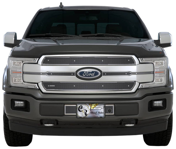 Cloud-Rider Recouvrement de calandre et de pare-chocs 18-20 F150 King Ranch et Platinum avec plaque d'immatriculation et trou pour chauffe-moteur