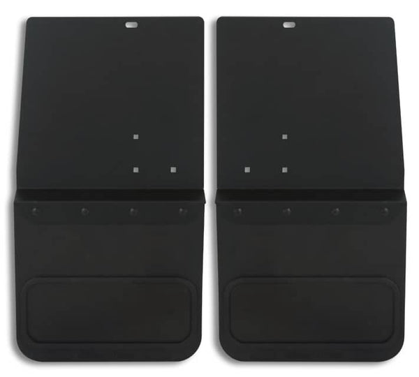 Cloud-Rider Black Custom Fit 14" Wide Kickback Rear Mud Flaps - 15-19 Silverado HD