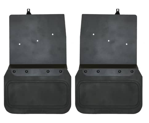 Cloud-Rider Black Custom Fit 14" Wide Kickback Front Mud Flaps - 20-26 GMC HD