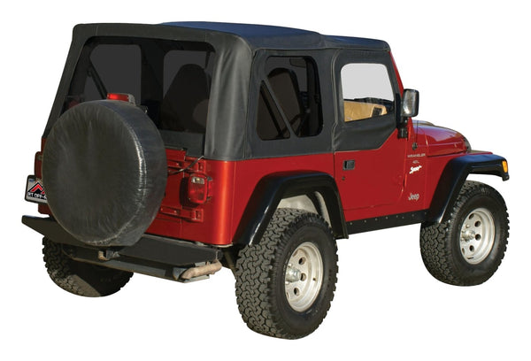 RT Offroad Complete Black Soft Top for TJ Wrangler w/ Unlimited Pkg w/ Soft Upper Doors