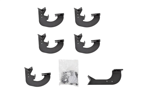 DeeZee Hex Black Cab Length Nerf Steps Brackets - 15-19 Silverado/Sierra HD Diesel with Def/Urea Tank