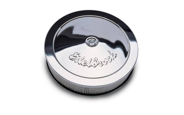 Round Air Cleaner 14IN Diameter 3-5/16IN Height Chrome - Edelbrock