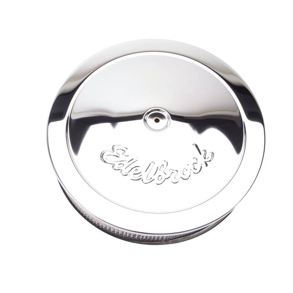 Round Air Cleaner 14IN Diameter 3-3/4IN Height Chrome - Edelbrock
