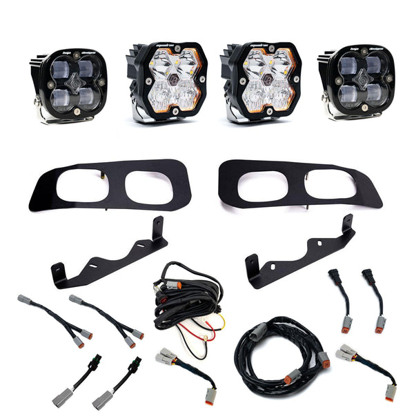 Baja Designs Ford Super Duty (23-26), Dual Fog Pocket Kit, Squadron Sport/SAE 2.0, Clear SAE/Sport, DC