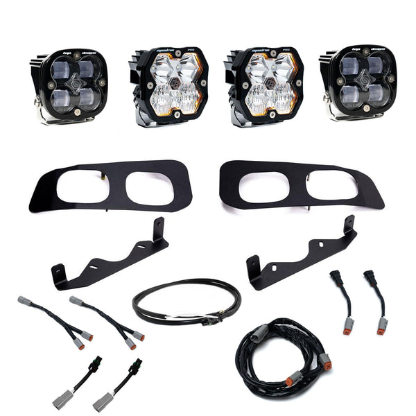Baja Designs Ford Super Duty (23-26), Dual Fog Pocket Kit Upfitter, Squadron Pro/SAE 2.0, Clear, SAE Fog