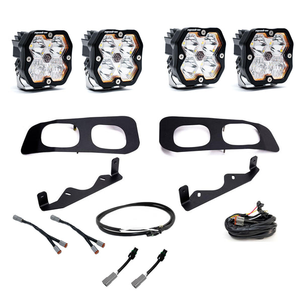 Baja Designs Ford Super Duty (23-26), Dual Fog Pocket Kit Upfitter, Squadron Sport 2.0, Clear, Multi Patterns