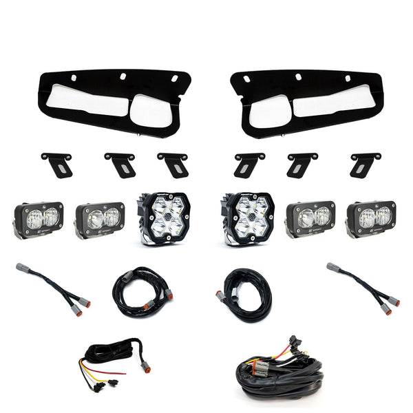 Baja Designs Ford, Bronco (21-26) S2 Sport D/C Clear, S2 Sport W/C Clear, Squadron 2.0 Spot Spot Clear, FPK Steel Bumper w/