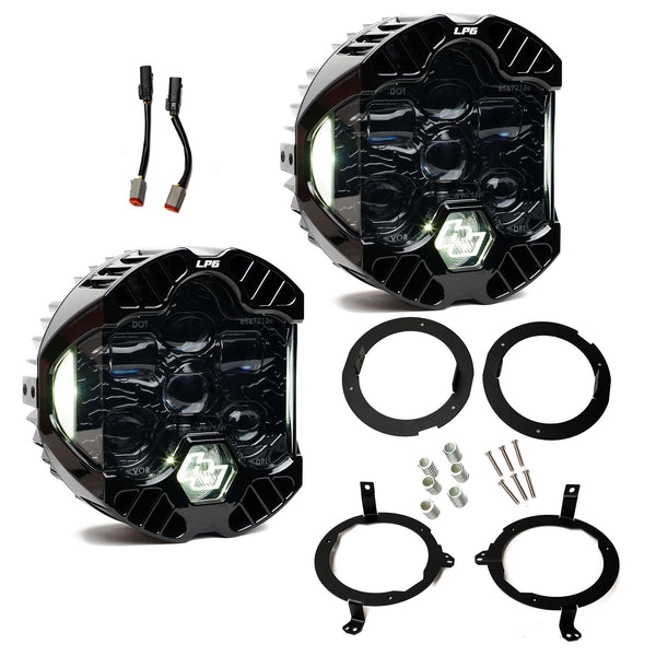 Baja Designs 2019+ Wrangler/2020+ Gladiator DOT Lp6 Headlight Kit Clear DRL