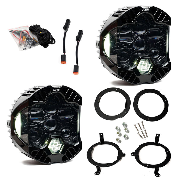 Baja Designs DOT LP6 LED Headlight Kit - Jeep 2018-2026 Wrangler JL - 2020-2026 Gladiator JT - NOTE w/Halogen Headlights (Whi
