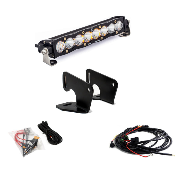 Baja Designs S8 10 Inch Hood Mount Kit - '20-26 RZR Pro XP - '22-24 RZR Turbo R (Driving/Combo, Clear)