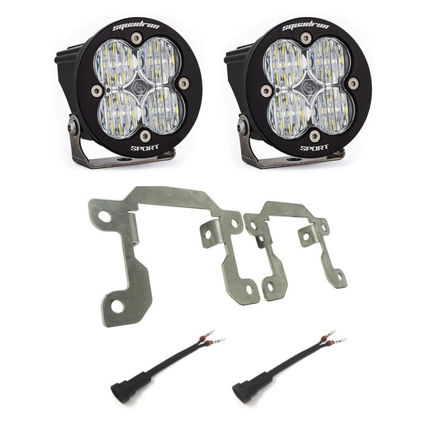 Baja Designs Squadron Sport Fog Pocket Kit - '19-23 Ranger - '21-25 Bronco w/ OE Plastic Bumper (Wide Cornering - Clear)