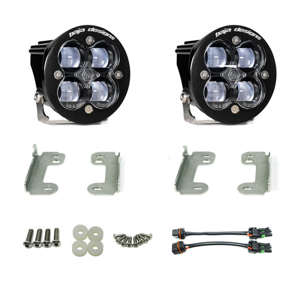Baja Designs Ensemble pour logement d'antibrouillard Squadron-R SAE - '20-26 Gladiator / '18-26 Wrangler JL - avec pare-chocs OE Sahara (antibrouillard SAE - transparent)