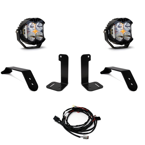 Baja Designs Ensemble pour pare-chocs LP4 Pro - '20-26 Gladiator / '18-26 Wrangler JL - avec pare-chocs OE en plastique (conduite/combiné - transparent - câblage à interrupteur à bascule)
