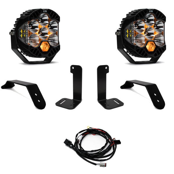 Baja Designs Ensemble pour pare-chocs LP6 Pro - '20-26 Gladiator / '18-26 Wrangler JL - avec pare-chocs OE en plastique (conduite/combiné - transparent - câblage à interrupteur à bascule)