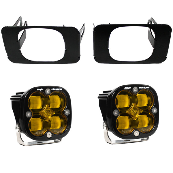 Baja Designs Squadron SAE Fog Pocket Light Kit - Ford 2015-2020 F-150; 2017-2022 F-250/350 Super Duty (SAE Fog, Amber)