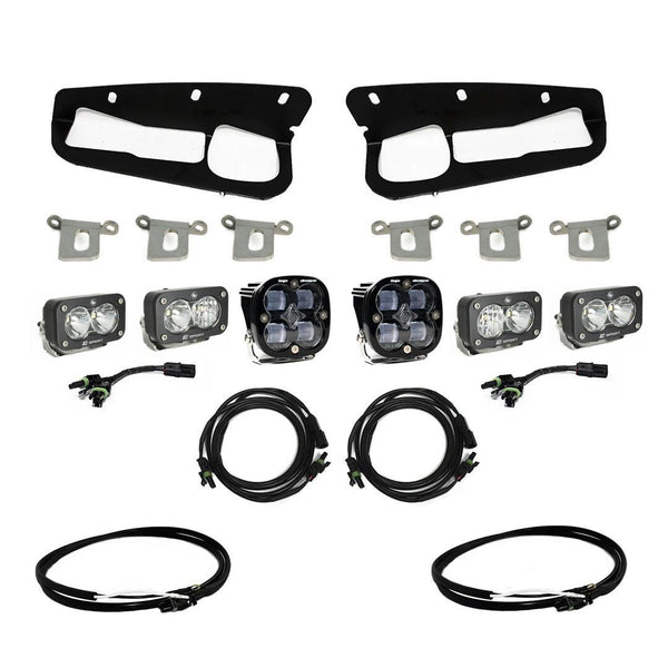 Baja Designs Squadron SAE/Dual S2 Sport Steel Bumper Fog Pocket Kit - '21-26 Bronco - '22-26 Bronco Raptor - Steel Bumper ( (447761UP)